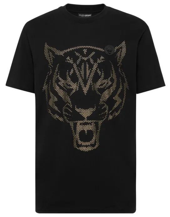 Hot Philipp Plein Cotton T-shirt Round Neck SS  Lamina Tiger