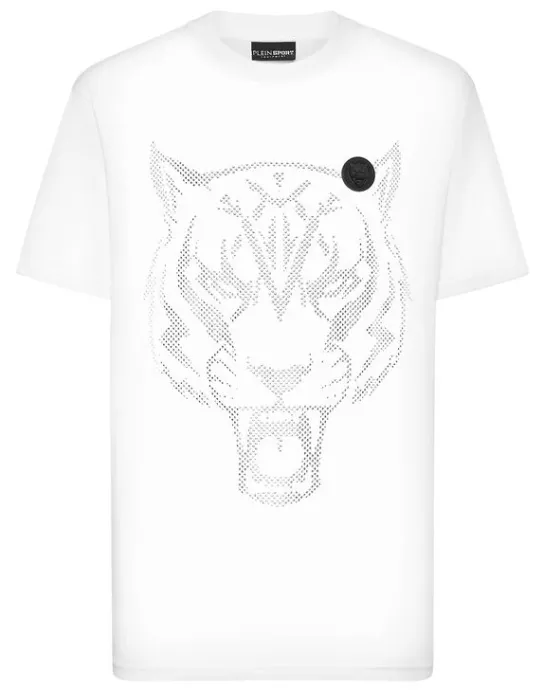 Hot Philipp Plein Cotton T-shirt Round Neck SS  Lamina Tiger