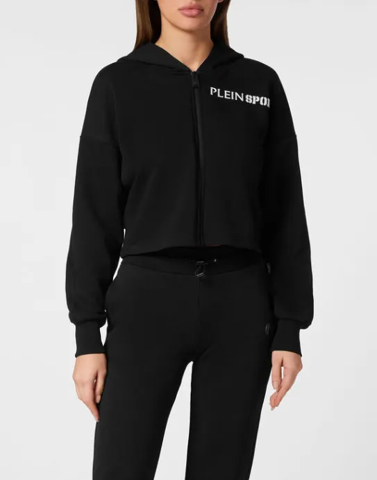 New Philipp Plein Cropped Hoodie Sweatshirt Tiger