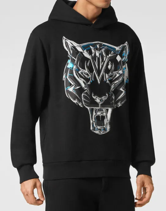 New Philipp Plein Hoodie Sweatshirt Chrome Tiger