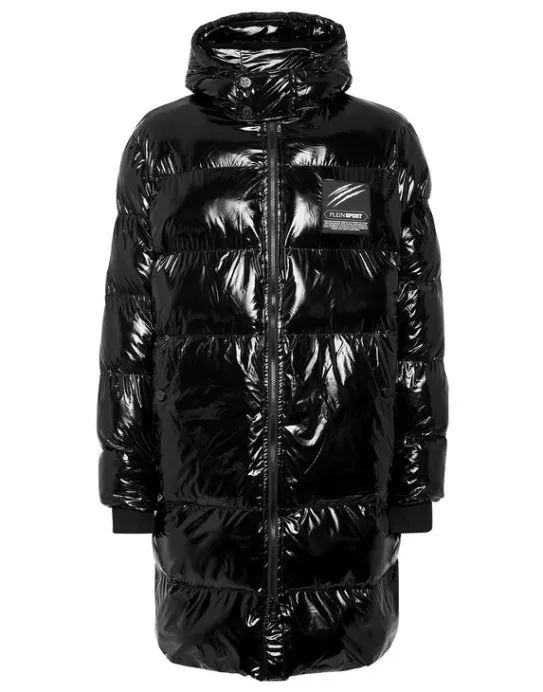 Online Philipp Plein Long Nylon Puffer Jacket