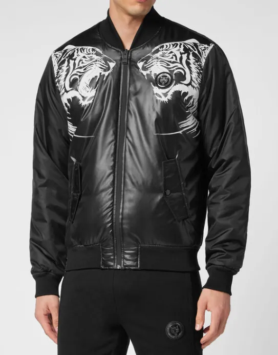 Hot Philipp Plein Nylon Bomber Tiger