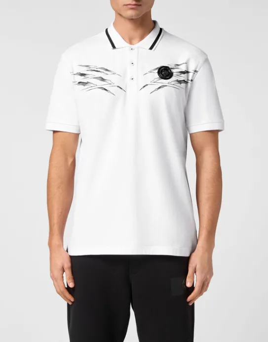 Discount Philipp Plein Piquet Polo SS Scratch