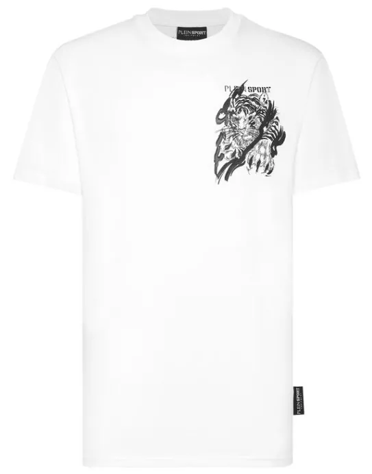 Fashion Philipp Plein Plein Sport Cotton T-shirt Round Neck SS Tiger