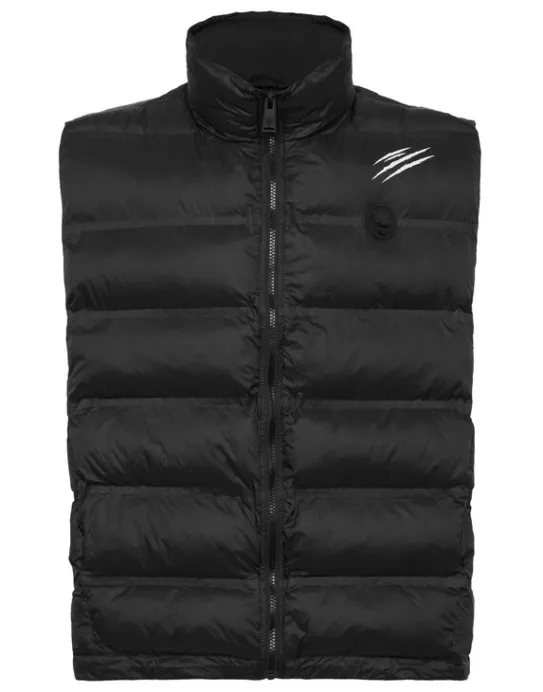 New Philipp Plein Reversible Lightweight Padded Vest Scratch