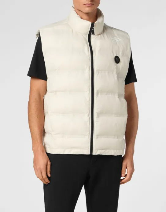 Sale Philipp Plein Reversible Lightweight Padded Vest Scratch