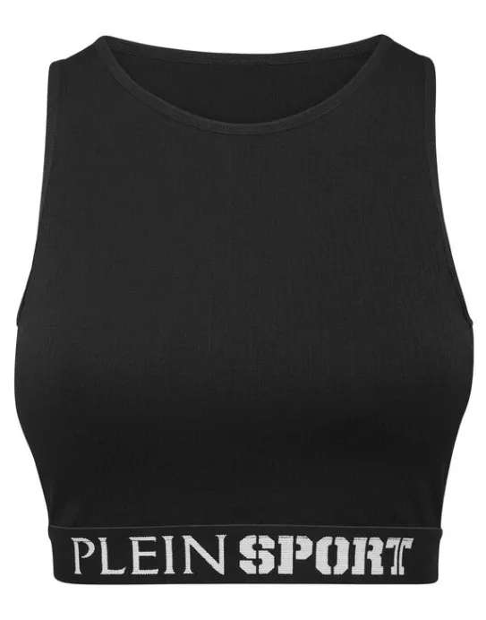 New Philipp Plein Rib Seamless Training Sport Bra Logo