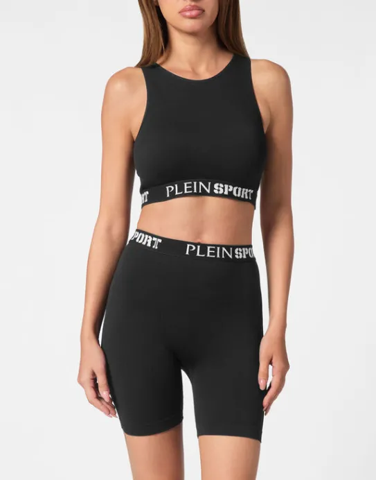 New Philipp Plein Rib Seamless Training Sport Bra Logo