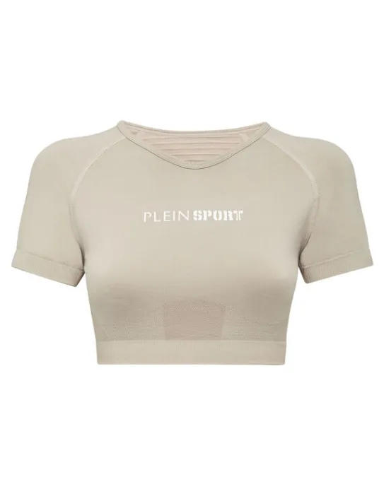 Discount Philipp Plein Seamless Cropped T-shirt V-Neck SS Logo