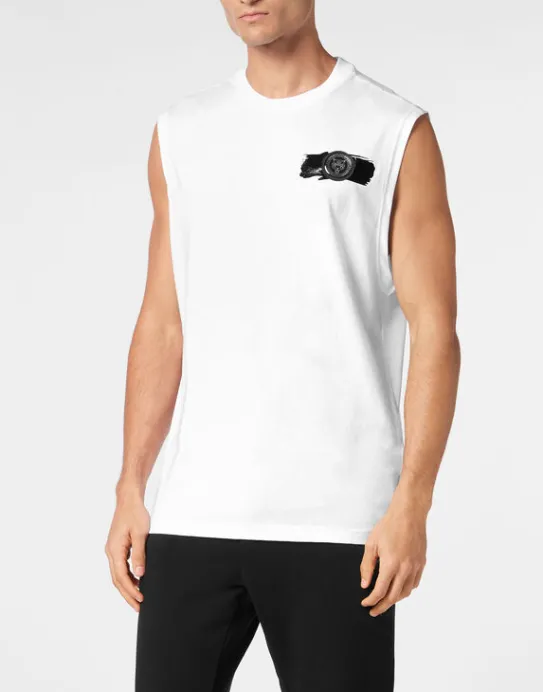 Fashion Philipp Plein Sleeveless T-shirt Round Neck