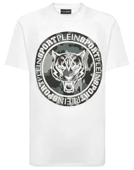 Fashion Philipp Plein T-shirt Round Neck Carbon Tiger