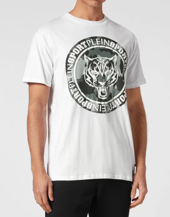 Fashion Philipp Plein T-shirt Round Neck Carbon Tiger