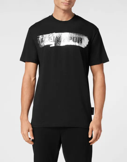 Hot Philipp Plein T-shirt Round Neck SS Silver Brush