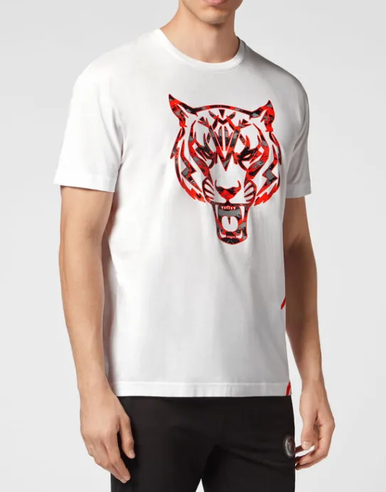 Fashion Philipp Plein T-shirt Round Neck Tiger